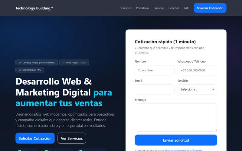 Captura del sitio Technology Building